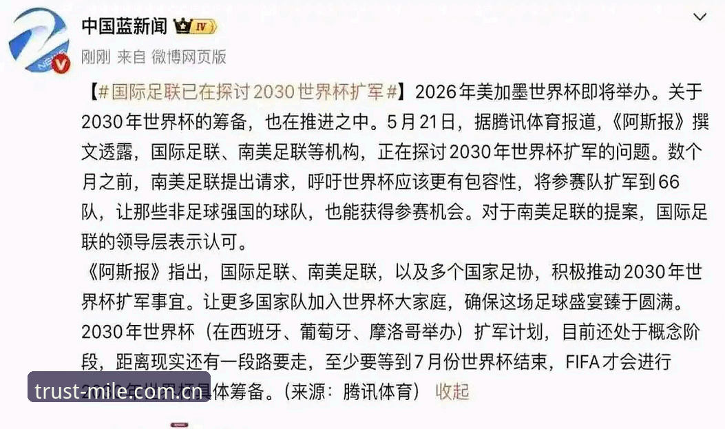 米乐体育App 2030年世界杯扩军至66队最新动态:中国男足迎来历史性机遇,米乐体育App深度解析赛事变革